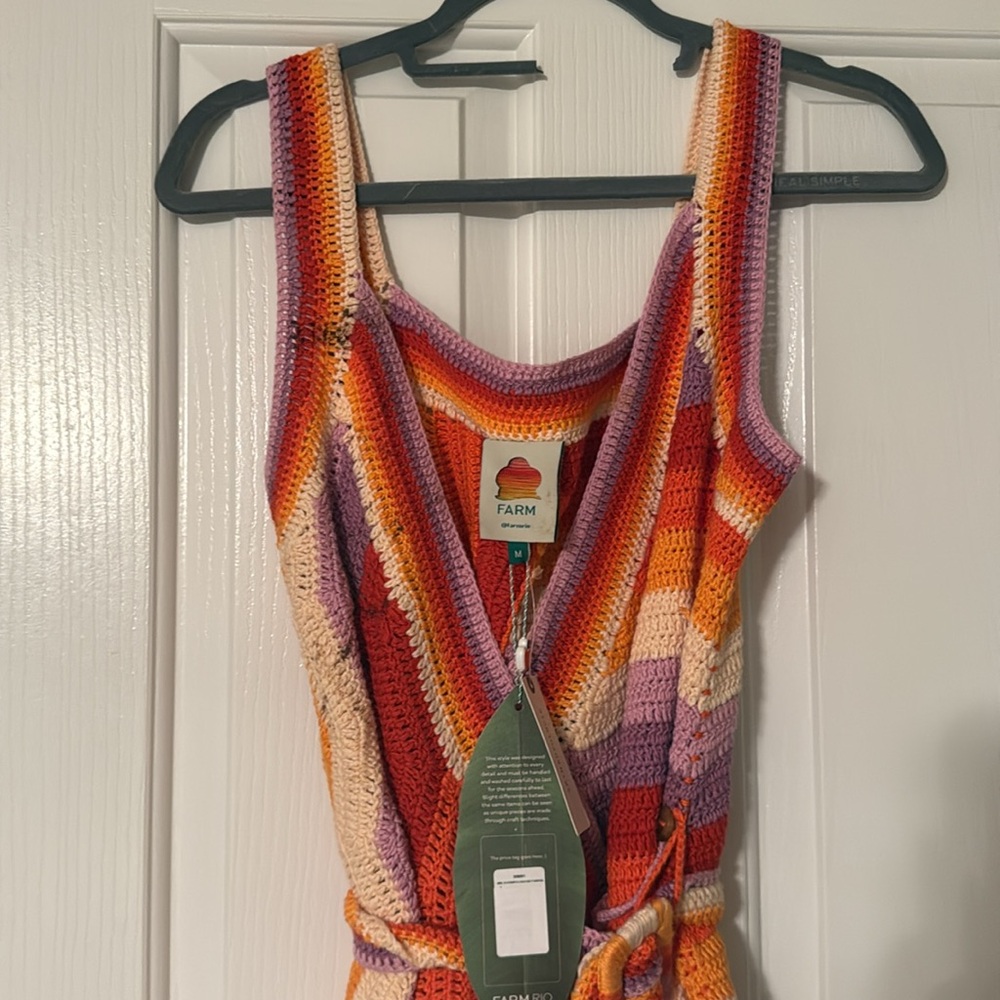 NWT Farm Rio Colorful Striped Wrap Dress - Picture 4 of 7